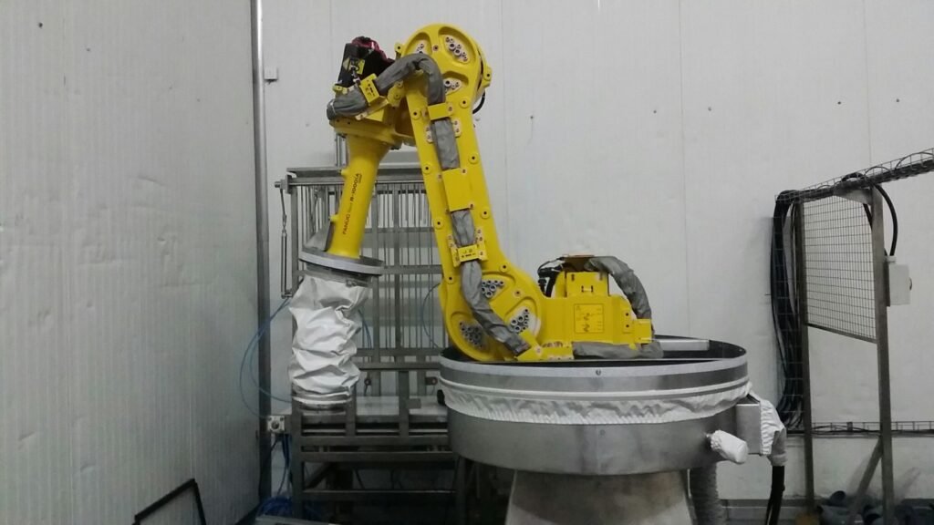 Détail de fixation de protection robot